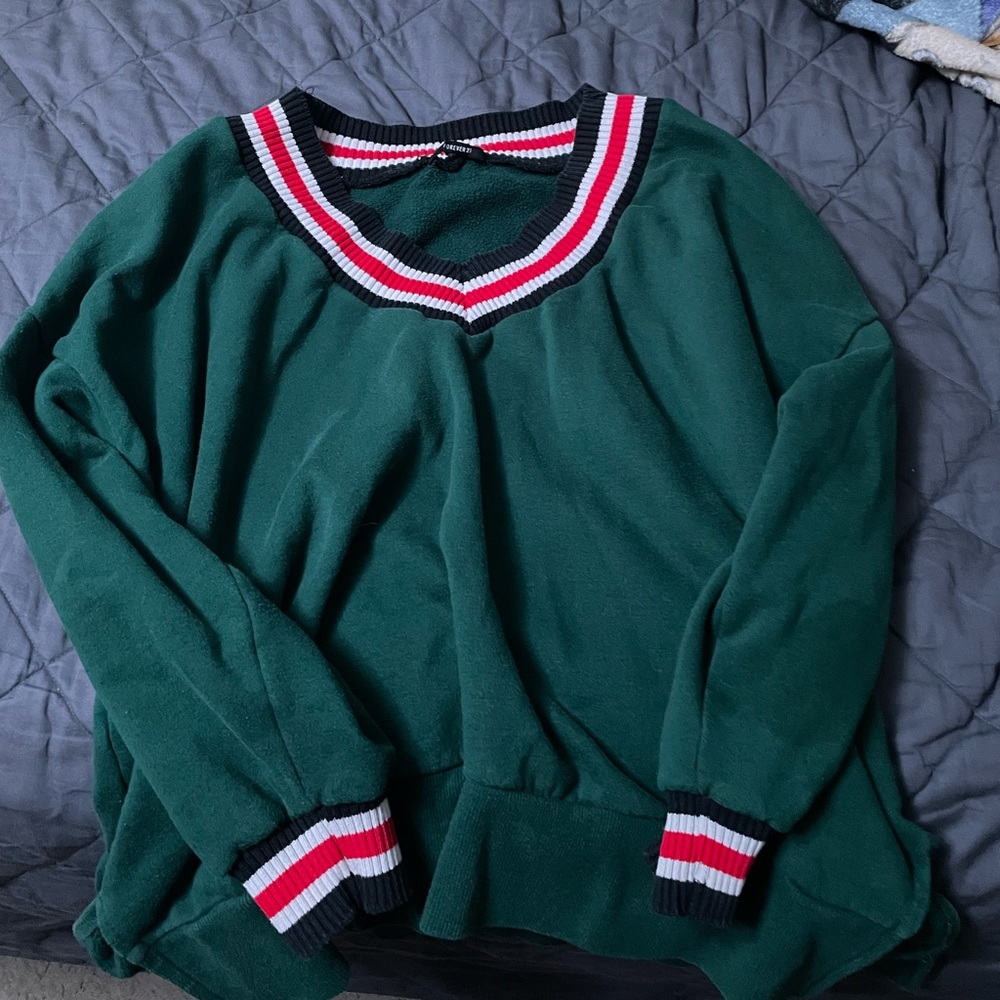 Forever 21. Large. Green with neck and wrist in red, black, and white